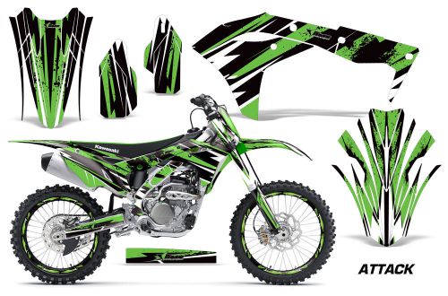 Amr racing kawasaki graphic kit bike decal kxf 250 # plate decals mx 2017 attk g