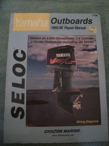 Chilton&#039;s yamaha outboards 1992-98 manual #1706 new old stock
