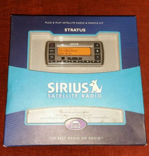Sirius xm stratus (sv3-tk1r) sirius satellite radio &amp; vehicle kit (new in box)