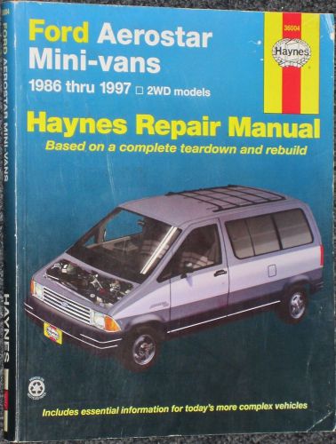 Haynes repair manual 1986 - 1997 ford aerostar mini-vans