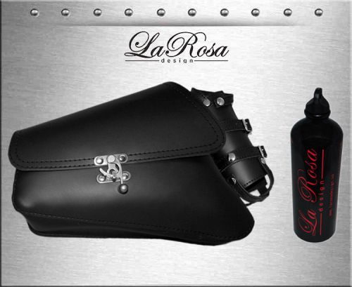 Larosa black leather fast release harley sportster left saddlebag + gas bottle