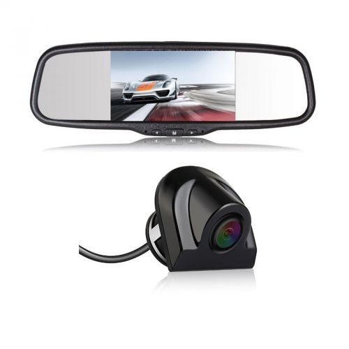 5″ car rear view mirror 500 brightness with waterproof mini hd parking camera