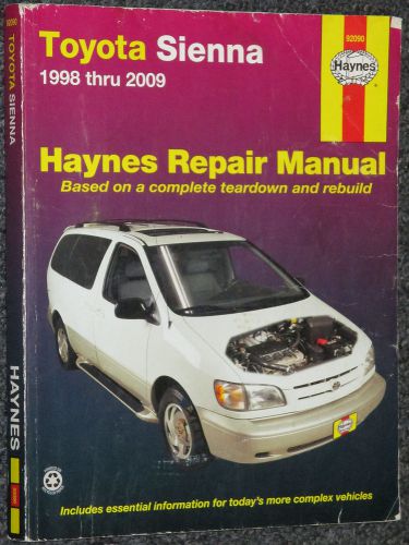 Haynes repair manual 1998 - 2009 toyota sienna