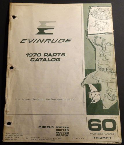 1970 evinrude outboard 60 triumph parts manual p/n 279276  (113)