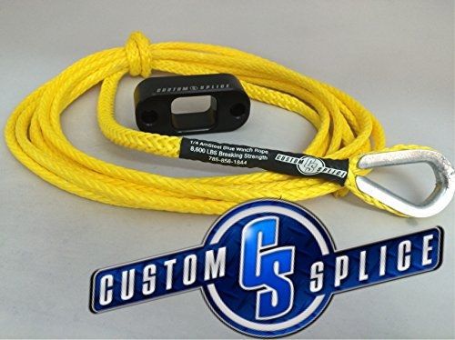 Custom splice pullzall synthetic winch rope conversion kit. ( yellow rope with