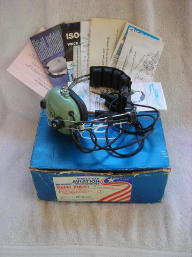 David clark model h10-91 aviation headset/microphone single ear boxed paperwork
