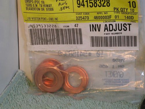 Gm 94158328 drain plug copper washer gaskets lot of 10 nos oem