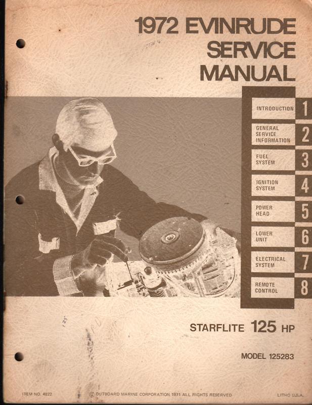 1972 evinrude outboard starflite 125 hp model 125283 service manual  (969)