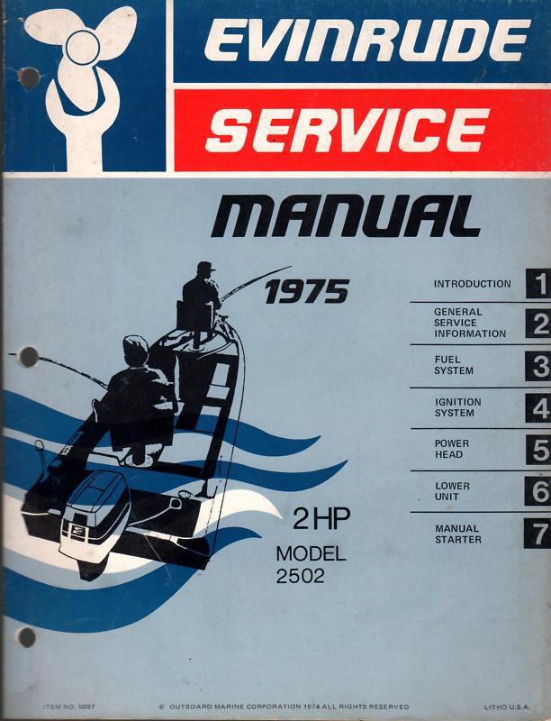 1975 evinrude outboard motor 2 hp model 2502  service manual (963)