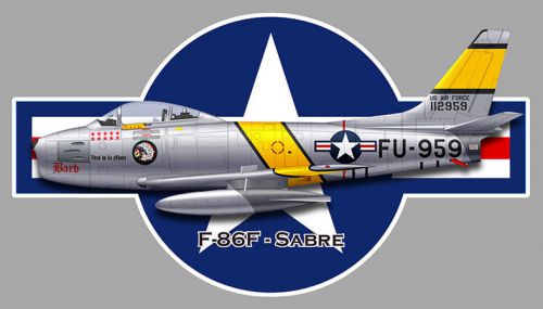 F86 sabre navy usaf roundel autocollant sticker 4&#039;x2&#039; (10cmx6cm) av047