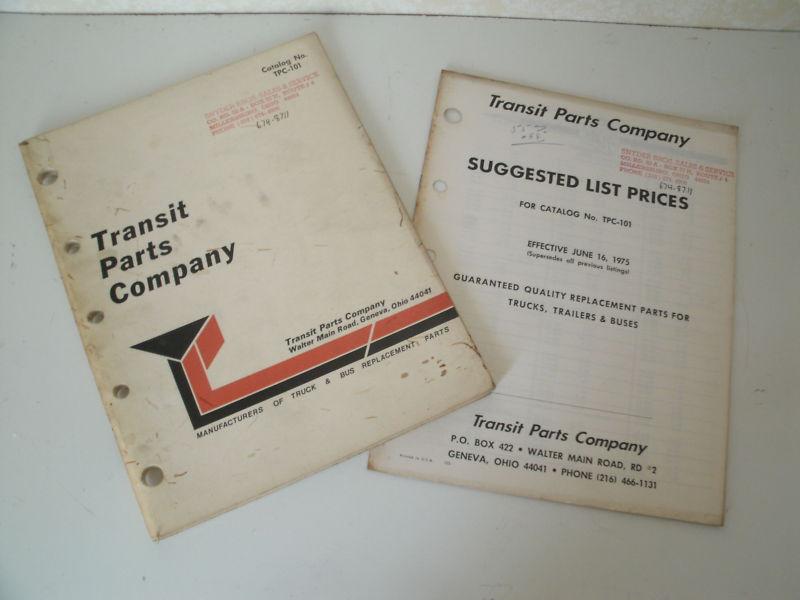 1975 transit parts company truck & bus replacement parts catalog no. tpc-101