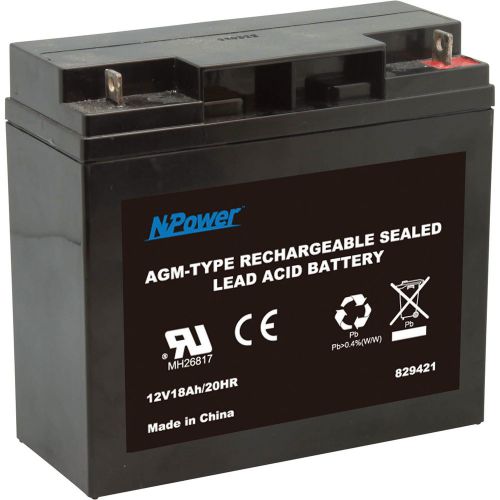 Npower sealed lead-acid battery - agm-type, 12v, 18 amps