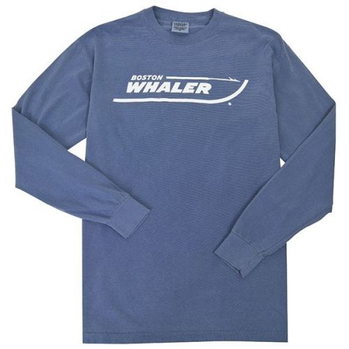 Boston whaler long sleeve comfort color tee, color - blue jean, size x-large
