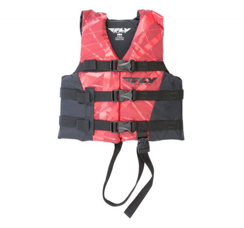 Fly racing kids 2017 nylon watercraft life vest jacket (red/black) choose size