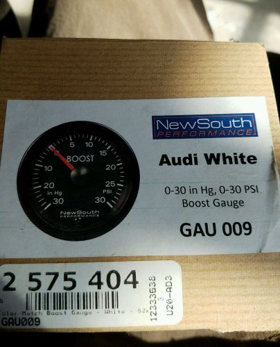 Newsouth performance audi white 0-30 in hg, 0-30 psi boost gauge gau009