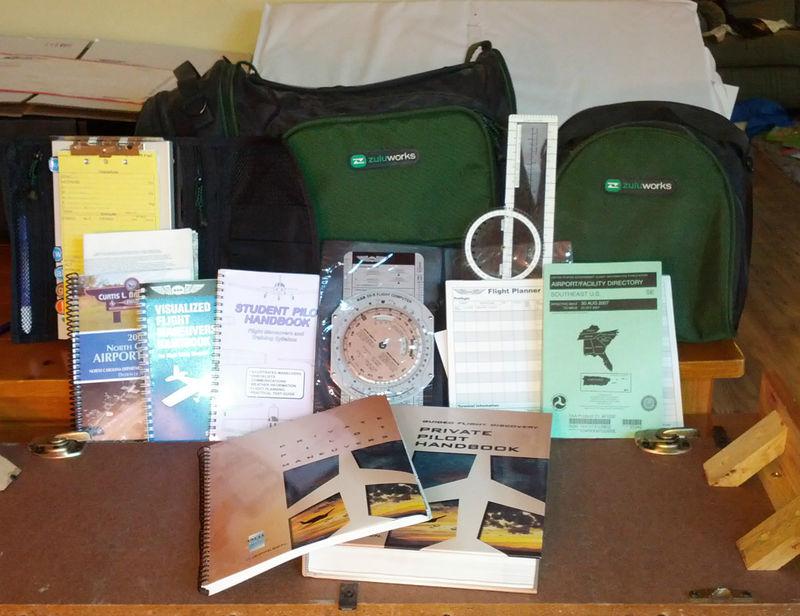 Private pilot aviation lot - flight bags, text books, flight computers and more!