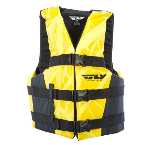 Fly racing 2017 nylon watercraft life vest jacket (yellow/black) choose size