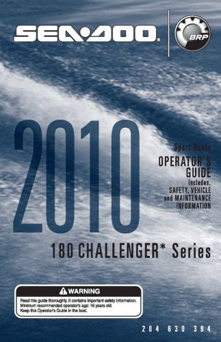 Sea-doo owners manual book 2010 180 challenger