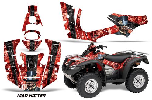 Honda rincon amr racing graphic kit wrap quad decal atv 2006-2014 mad hatter red