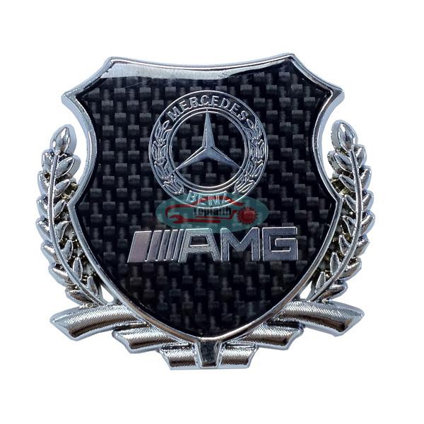 2pcs silver carbon fiber side emblem badge sticker for e s g c ml gl all series