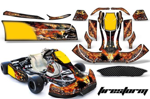 Amr racing graphics crg na2 kart wrap new age sticker decal kit firestorm black