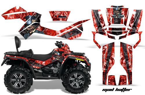 Can-am outlander max atv graphic kit 500/800 amr decal sticker part hatter red