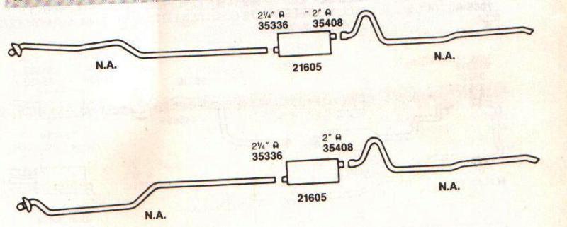 1963-1964 pontiac catalina & g.prix dual exhaust, aluminized, 421 c.i., non-ho