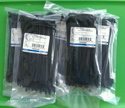 (lot of 5 bags) thomas &amp; betts black 7.5 inch/50lbs cable tie we-7-50-0-c
