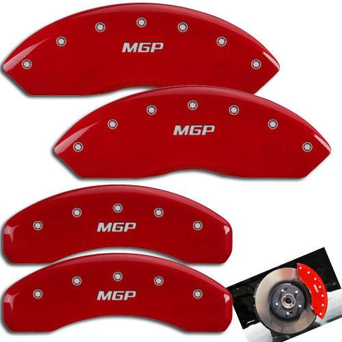 2007-2013 gmc sierra 1500 front + rear red &#034;mgp&#034; brake disc caliper covers