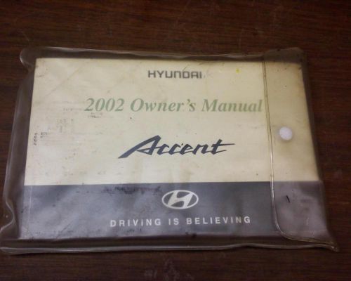 Hyundai accent owners manual  2002