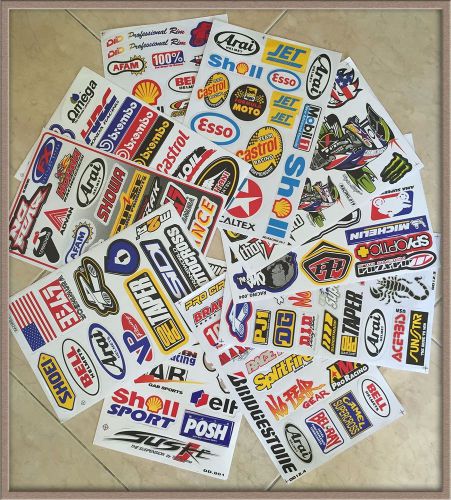 10 sheets atv  bike car helmet  motorcycle motocross stickers decal kit  #atv10x