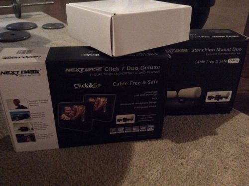 Next base click 7 duo deluxe 7&#034; dual dvd players w/ mounting kit &amp; 2 headphones