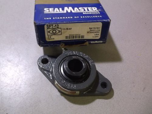 New sealmaster sft-12 3/4&#034; set screw flange bearing *free shipping*