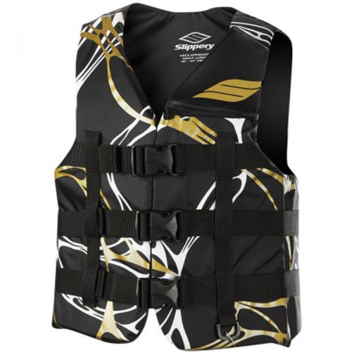 Slippery phoenix nylon watercraft jet ski vest -black/gold-sm