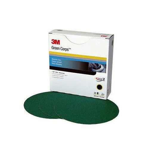 3m 3" 36 grit green corps roloc sandpaper grinding disc 5 in a box 31407