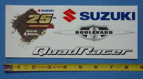 Suzuki decal sticker~sheet of 4~boulevard~quad racer~25th anniv 1st on 4 wheels