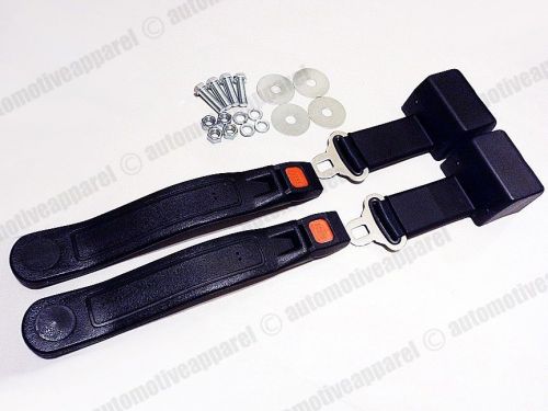 Classic style retractable lap style black seat belts musclecar hotrod resto kit