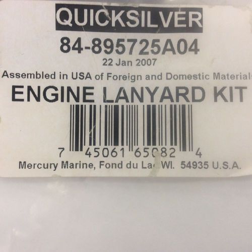 New mercury quicksilver oem part # 84-895725a04 lanyard kit-triplequad dts