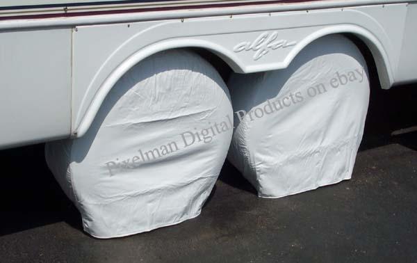 4 adco 30 - 32" tire covers motorhome rv polar white
