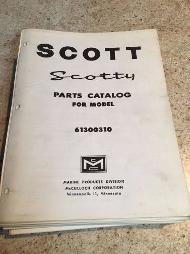 Choice of vintage rare scott mcculloch outboard motor parts catalogs many models
