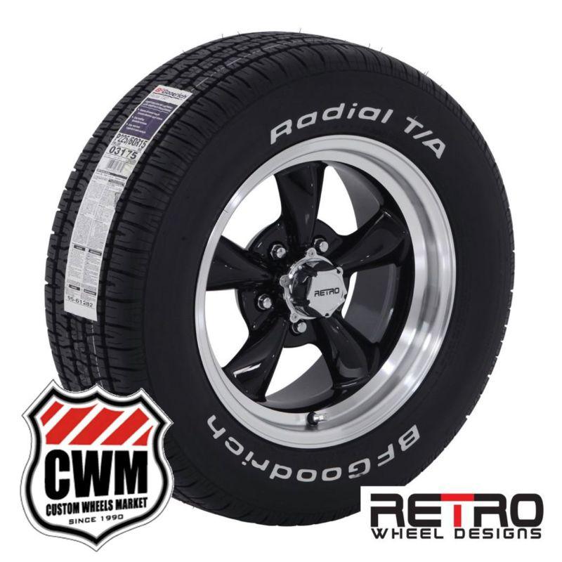 15x7"/8" rwd black wheels tires 225/60r15-245/60r15 for buick rwd cars 66-81