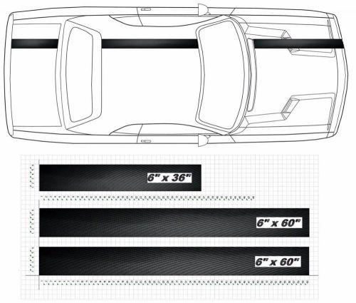 New dodge challenger 6&#034; racing stripes 5d black carbon fiber vinyl car graphics