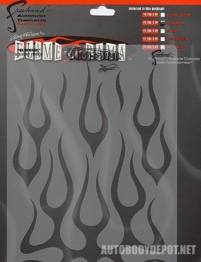 Airbrush template-stencil ol' school flame/flames-paint