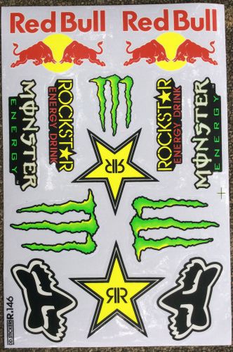 Bull racing red decal set stickers atv motocross bike 2 sheets a4 size