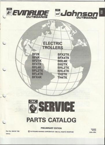 Electric trollers 1990 omc parts catalog evinrude johnson outboard motor manual