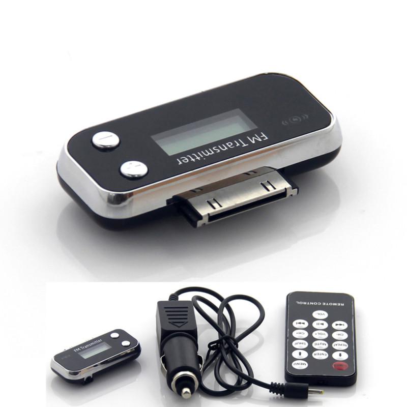Black car radio fm transmitter with remote & car charger for ipod iphone 3 4 4s