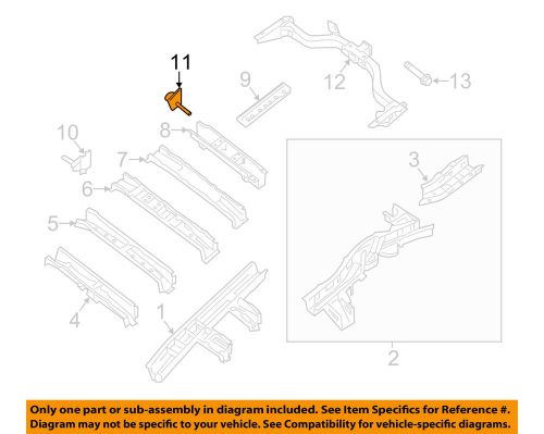 Nissan oem floor rails-rear-bracket right g43743jaaa