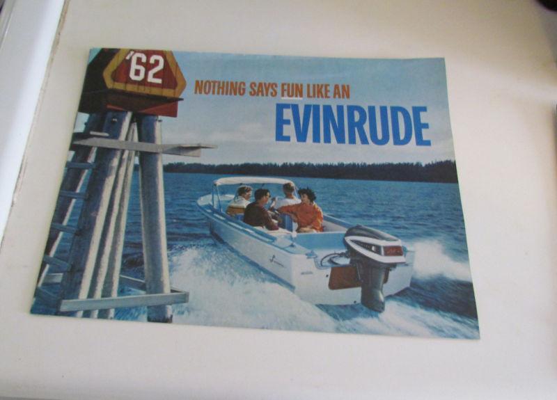 1962 evinrude outboard boat sales literature brochure