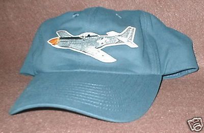 P51 mustang airplane aircraft aviation hat with emblem low profile navy