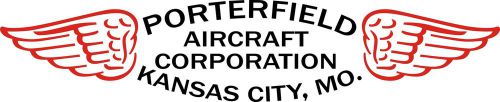Porterfield aircraft decal/sticker 2.5&#034; high x 10.75&#039;&#039; wide!
